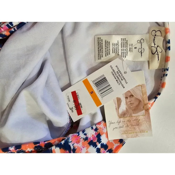 Jessica Simpson women's multicolor high leg faux belted bikini bottom - small - Picture 6 of 8